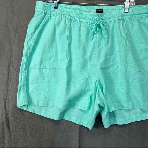 XXL NWT J. Crew Mint green spring shorts Linen-blend drawstring short - Picture 3 of 14